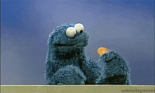 Cookie monster eating cookie