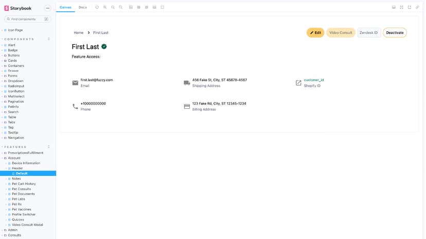 Mockup of the Fuzzy Pet Health Kennel UI Component Library