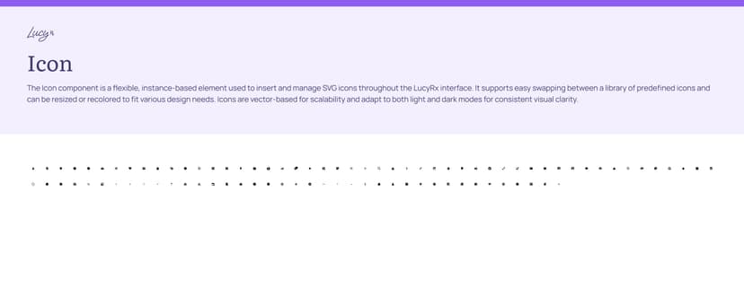 Icon library and usage guidelines for the design system