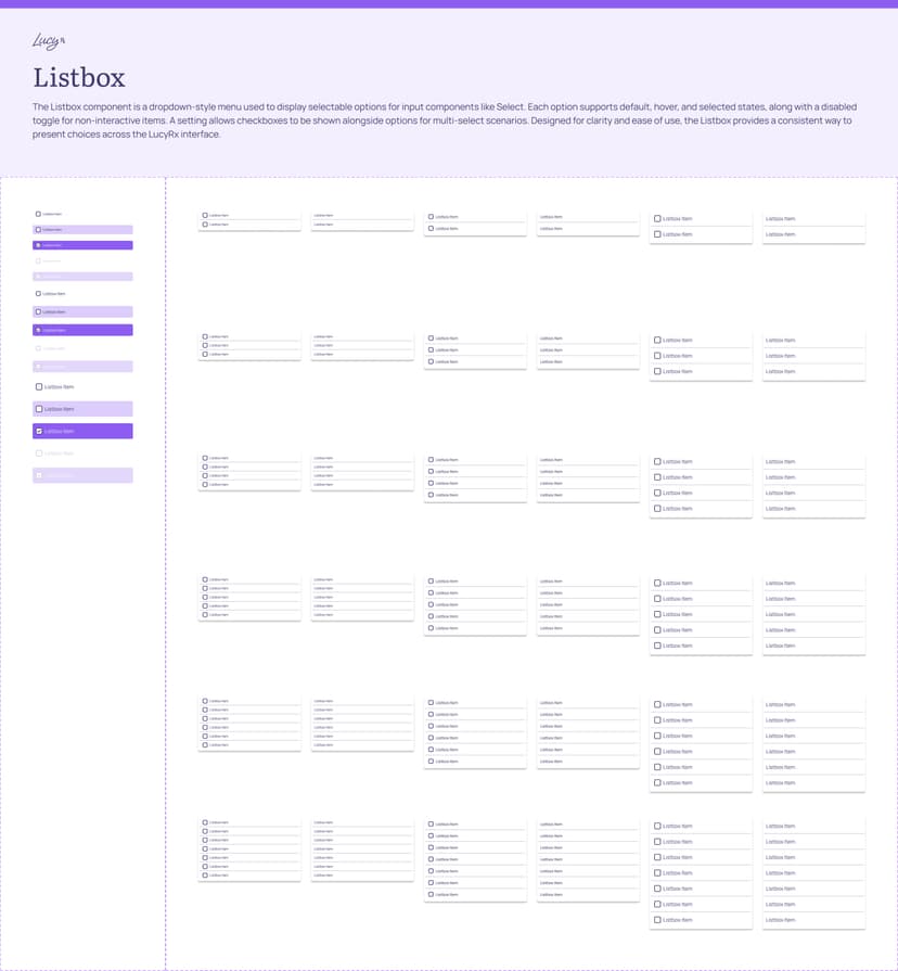 Listbox component design and interaction patterns